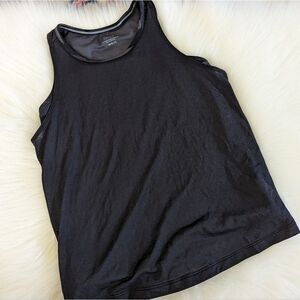 Athleta Girl black camo double layer open back tank top M Medium 8 10